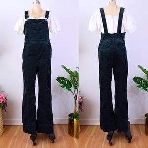 Pilcro & Letterpress Green Velvet Overalls Retro 8